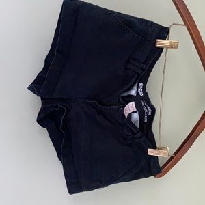 black denim shirt shorts